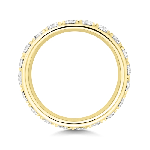 4 Prong Round Yellow Gold Stunning Eternity Engagement Rings