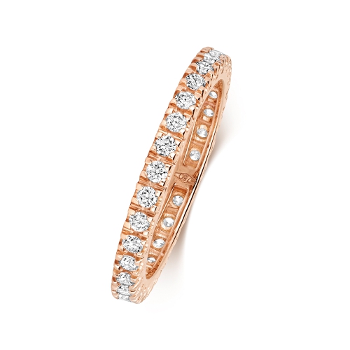 4 Prong Round Rose Gold Regal Eternity Engagement Rings