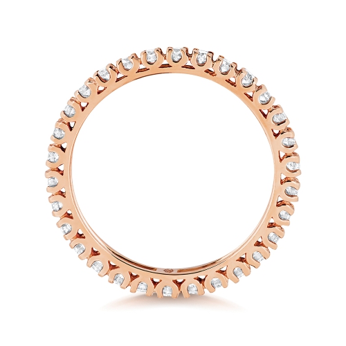 4 Prong Round Rose Gold Regal Eternity Engagement Rings