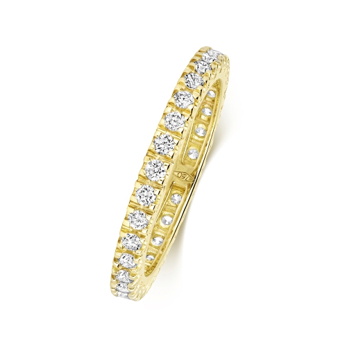 4 Prong Round Yellow Gold Regal Eternity Engagement Rings
