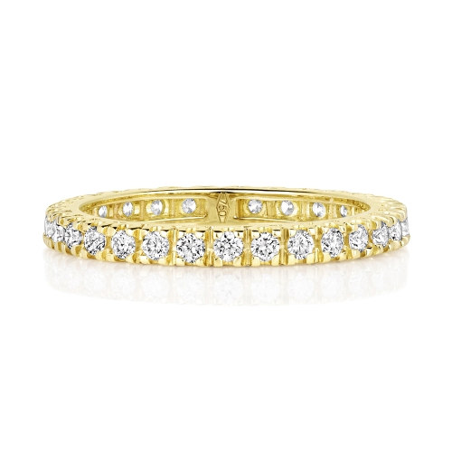 4 Prong Round Yellow Gold Regal Eternity Engagement Rings