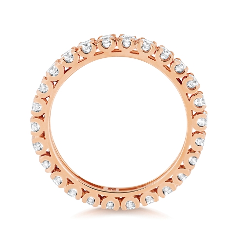 4 Prong Round Rose Gold Glintwhisper Eternity Diamond Rings