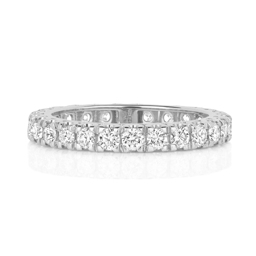 4 Prong Round Glintwhisper Moissanite Eternity Diamond Rings