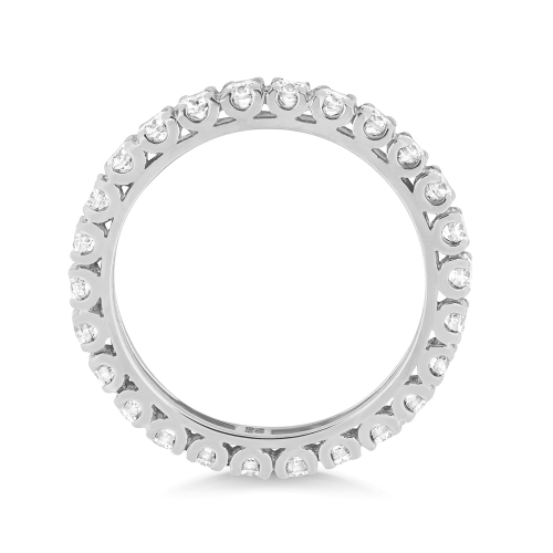 4 Prong Round Glintwhisper Moissanite Eternity Diamond Rings