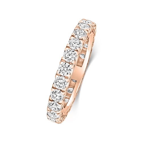 4 Prong Round Rose Gold Twinkling Eternity Engagement Rings