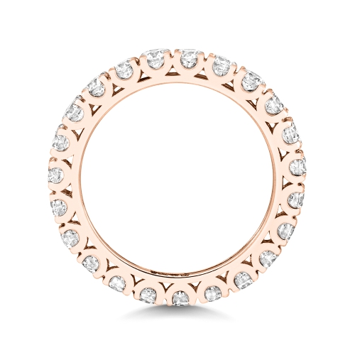 4 Prong Round Rose Gold Twinkling Eternity Engagement Rings