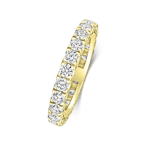 4 Prong Round Yellow Gold Twinkling Eternity Engagement Rings