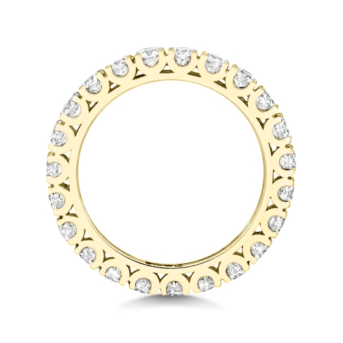 4 Prong Round Yellow Gold Twinkling Eternity Engagement Rings