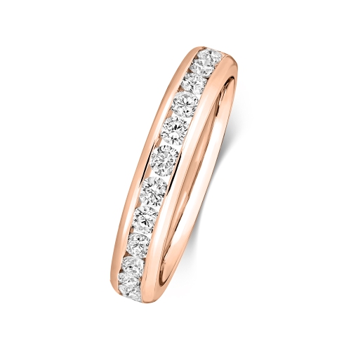 Channel Setting Round Rose Gold Wonder Eternity Diamond Rings