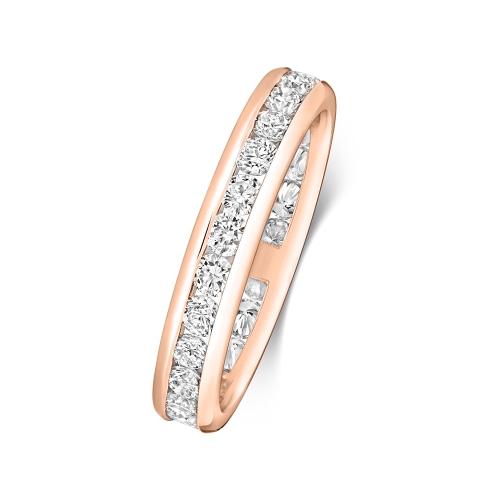 Channel Setting Round Rose Gold Lusterfullorbit Eternity Engagement Rings