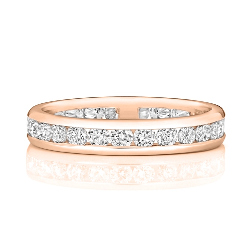 Channel Setting Round Rose Gold Lusterfullorbit Eternity Engagement Rings