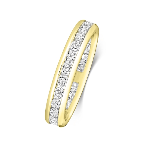 Channel Setting Round Yellow Gold Lusterfullorbit Eternity Engagement Rings
