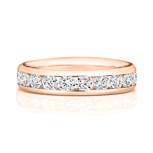 Channel Setting Round Rose Gold Eternalwhisper Eternity Diamond Rings