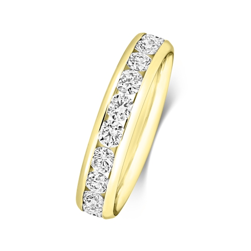 Channel Setting Round Yellow Gold Eternalwhisper Eternity Diamond Rings