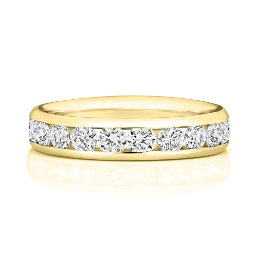 Channel Setting Round Yellow Gold Eternalwhisper Eternity Diamond Rings
