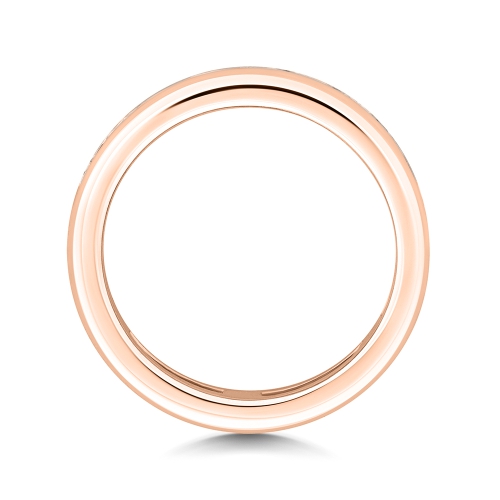 Channel Setting Round Rose Gold Luminouswave Eternity Engagement Rings