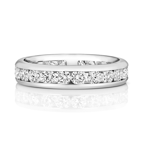 Channel Setting Round Luminouswave Eternity Engagement Rings