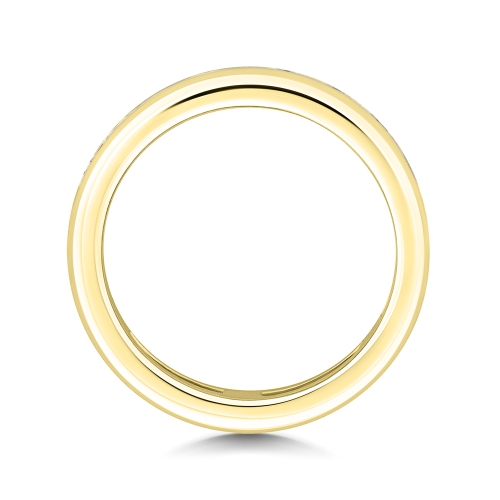 Channel Setting Round Yellow Gold Luminouswave Eternity Engagement Rings