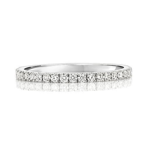 4 Prong Round Glimmerpulse Half Eternity Engagement Rings