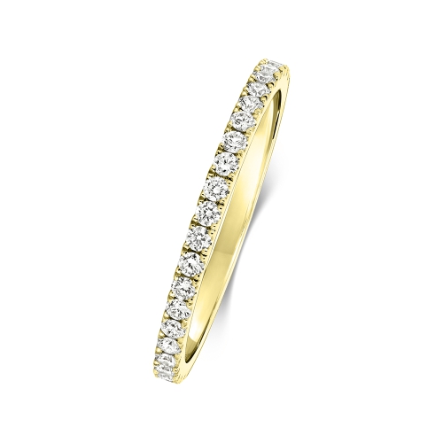 4 Prong Round Yellow Gold Glimmerpulse Eternity Engagement Rings