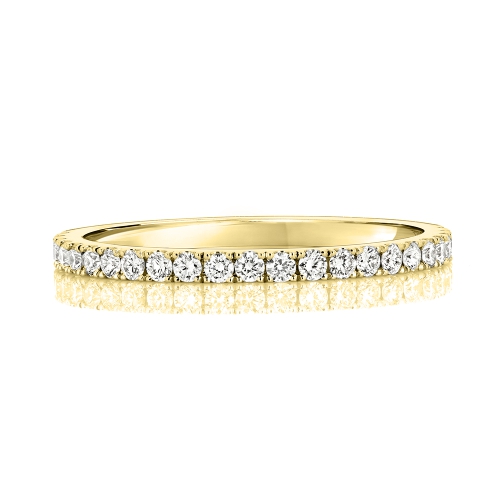 4 Prong Round Yellow Gold Glimmerpulse Eternity Engagement Rings