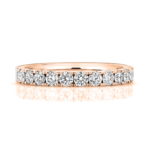 4 Prong Round Rose Gold Whisperglow Eternity Engagement Rings