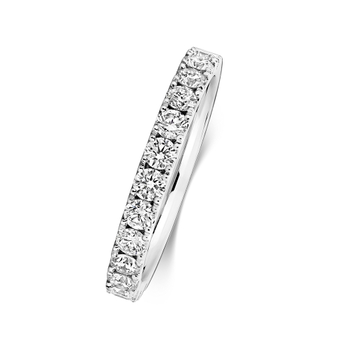 4 Prong Round Whisperglow Half Eternity Engagement Rings