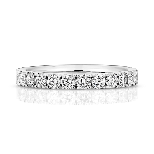 4 Prong Round Whisperglow Half Eternity Engagement Rings