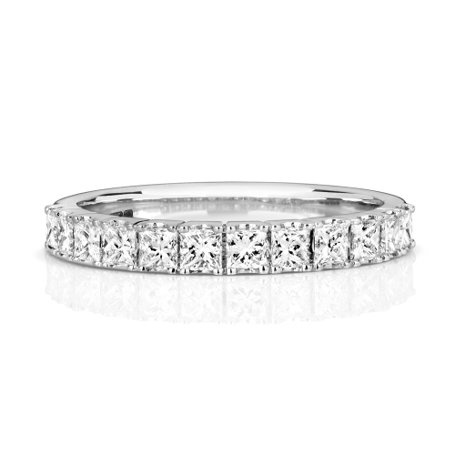 4 Prong Princess IdSignet Half Eternity Diamond Ring