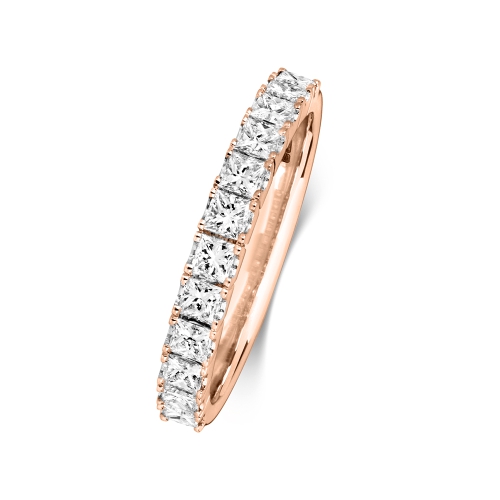 4 Prong Princess Rose Gold Idsignet Eternity Diamond Rings