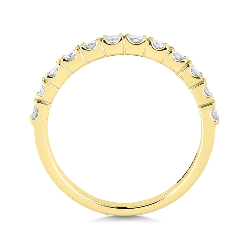4 Prong Princess Yellow Gold Idsignet Eternity Diamond Rings