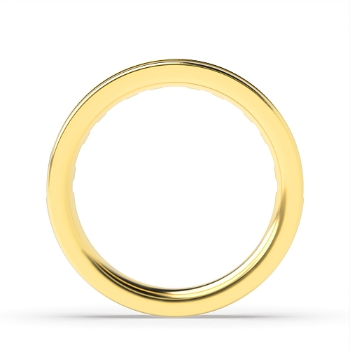 Channel Setting Princess/Baguette Yellow Gold Sparkstud Eternity Diamond Rings