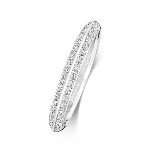 4 Prong Round Knife egde Half Eternity Engagement Rings