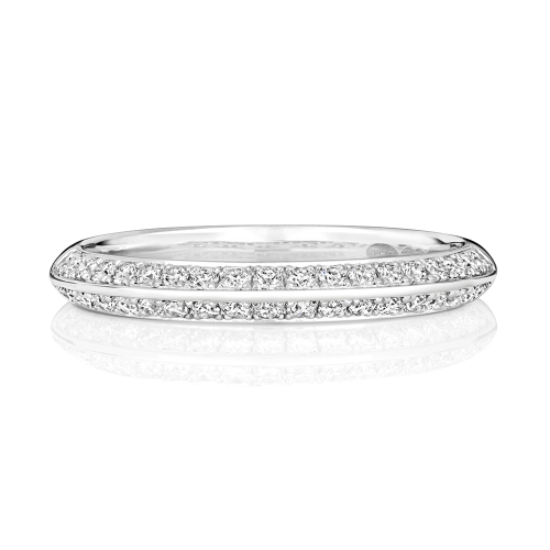 4 Prong Round Knife egde Half Eternity Engagement Rings