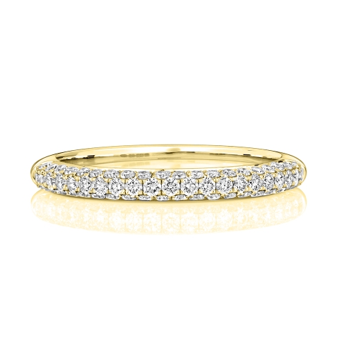 4 Prong Round Yellow Gold Illustrious Eternity Engagement Rings