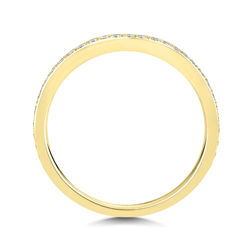 4 Prong Round Yellow Gold Impeccable Eternity Engagement Rings