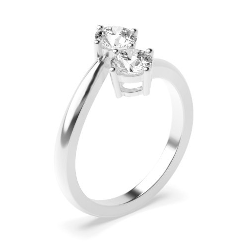 Buy 4 Prong Setting Round Diamond Two Stone Ring - Abelini