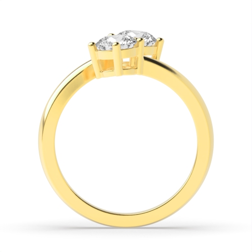 4 Prong Round Yellow Gold Two Unique Engagement Rings