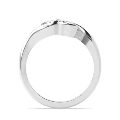Bezel Setting Round Silver Two Unusual Engagement Rings