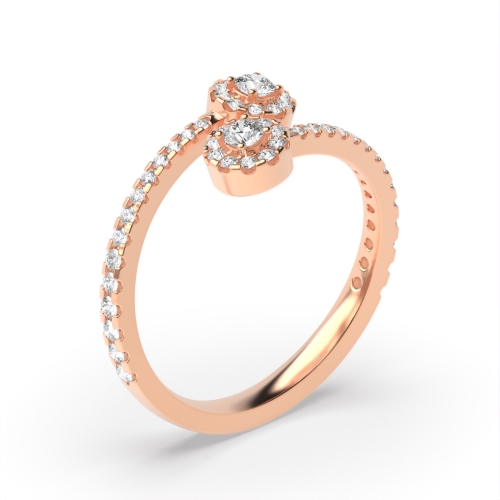 4 Prong Round Rose Gold Golden Unusual Engagement Rings