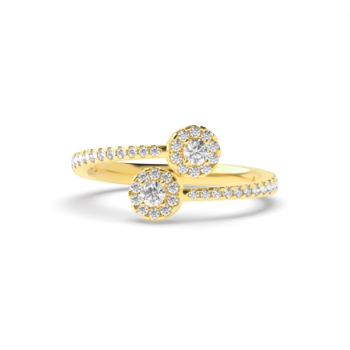 4 Prong Round Yellow Gold Golden Unique Engagement Rings
