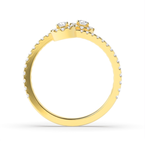 4 Prong Round Yellow Gold Golden Unique Engagement Rings