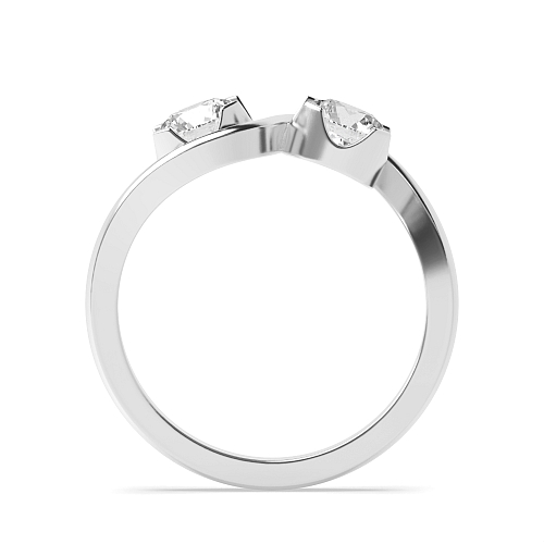 4 Prong Round Wave two Engagement Rings