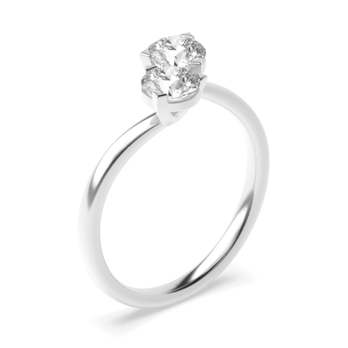 Buy 3 Prong Setting Round Shape Diamond Two Stone Ring - Abelini