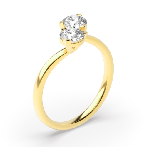 3 Prong Round Yellow Gold Two Unique Engagement Rings