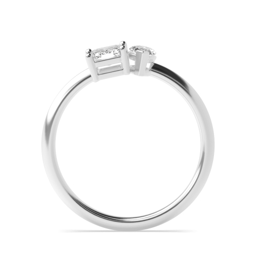 4 Prong Emerald Unique Diamond Ring