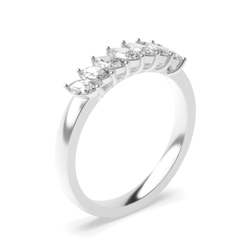 4 Prong Marquise Auraradiance Seven Stone Diamond Rings