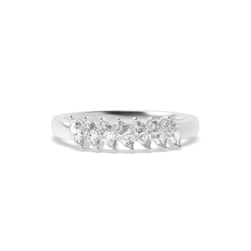 4 Prong Marquise Auraradiance Seven Stone Diamond Rings