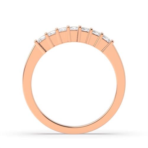 Channel Setting Princess Rose Gold Seven stone Diamond Rings