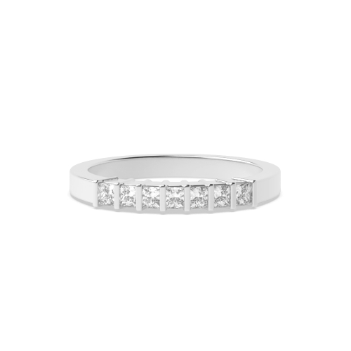 Channel Setting Princess stone Seven Stone Diamond Rings